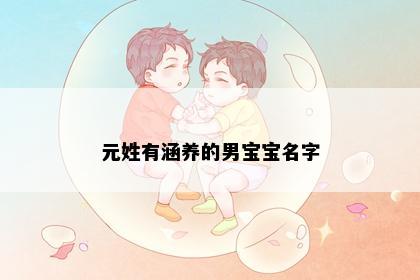 元姓有涵养的男宝宝名字